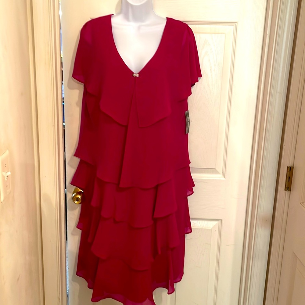 Tiered Rhinestone Capelet Dress